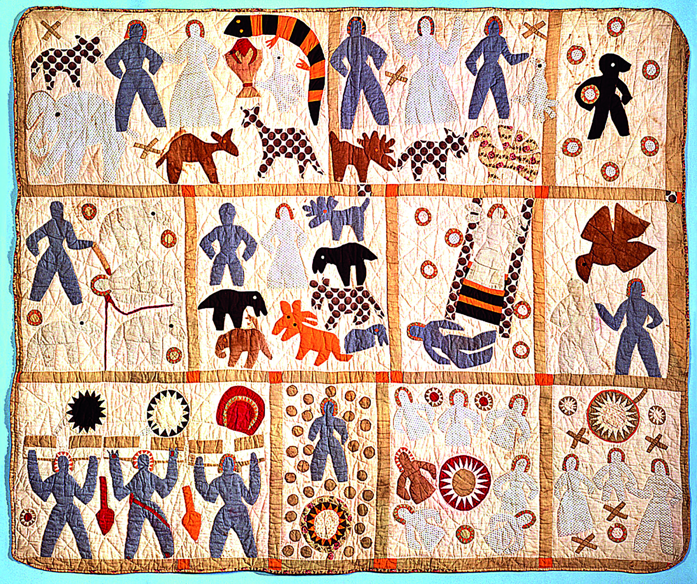 Harriet Powers, bijbelquilt, 1885-1886 (191×227cm) National Museum of American History, Washington D.C. (VS)